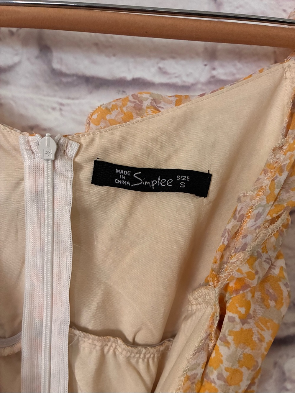 Simplee Yellow Floral Ruffle Sundress - Small - Picture 5 of 9